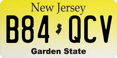 NJ license plate B84QCV