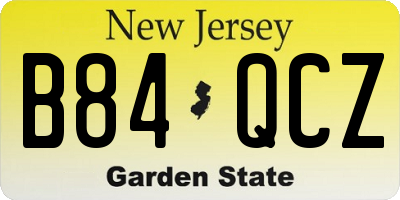 NJ license plate B84QCZ