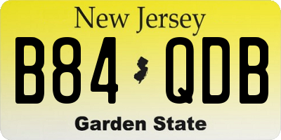 NJ license plate B84QDB
