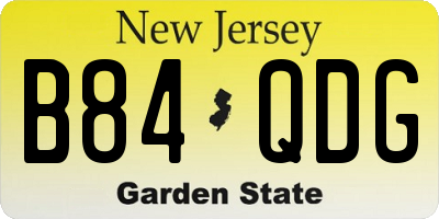 NJ license plate B84QDG