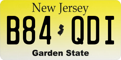 NJ license plate B84QDI
