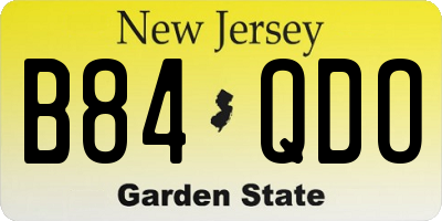 NJ license plate B84QDO
