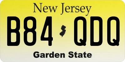 NJ license plate B84QDQ