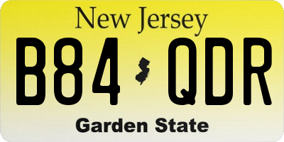 NJ license plate B84QDR