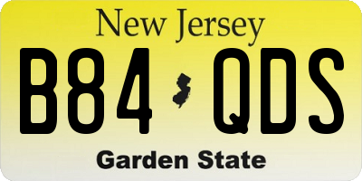 NJ license plate B84QDS