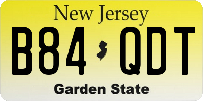 NJ license plate B84QDT