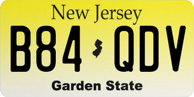 NJ license plate B84QDV