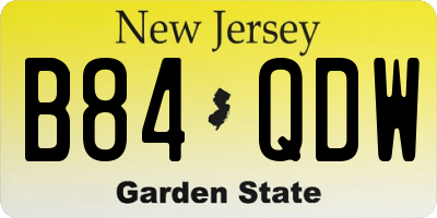 NJ license plate B84QDW