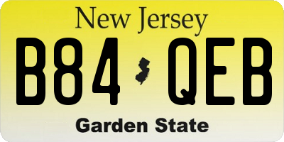NJ license plate B84QEB
