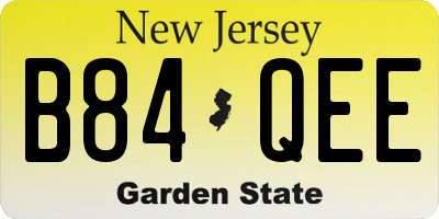 NJ license plate B84QEE