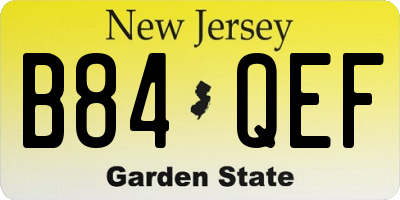 NJ license plate B84QEF