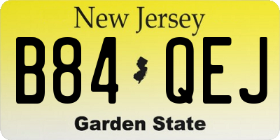 NJ license plate B84QEJ
