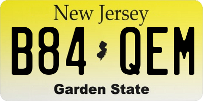 NJ license plate B84QEM