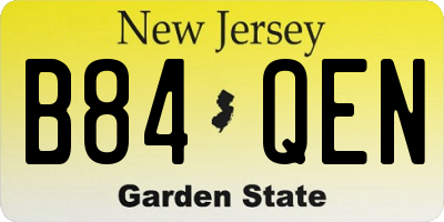 NJ license plate B84QEN