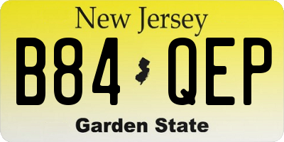 NJ license plate B84QEP