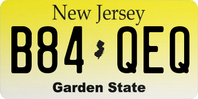 NJ license plate B84QEQ