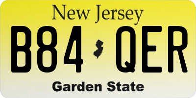 NJ license plate B84QER
