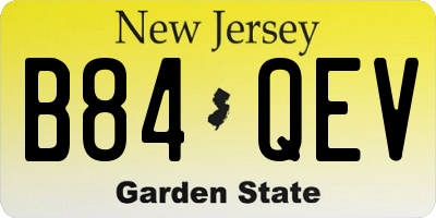 NJ license plate B84QEV