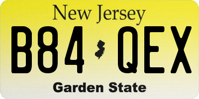 NJ license plate B84QEX