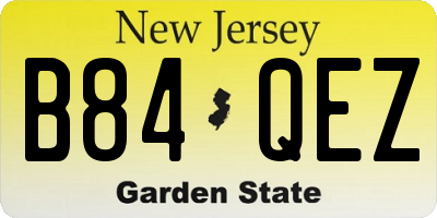 NJ license plate B84QEZ