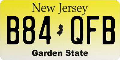 NJ license plate B84QFB