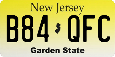 NJ license plate B84QFC