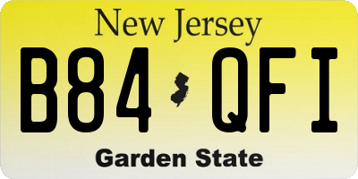 NJ license plate B84QFI