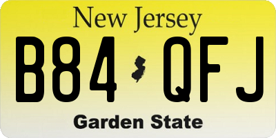 NJ license plate B84QFJ