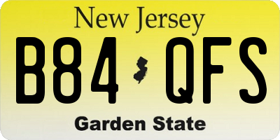NJ license plate B84QFS