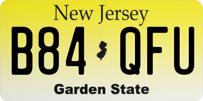 NJ license plate B84QFU