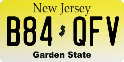 NJ license plate B84QFV