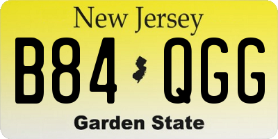 NJ license plate B84QGG