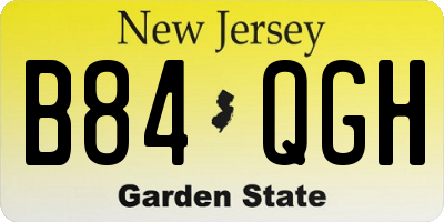 NJ license plate B84QGH