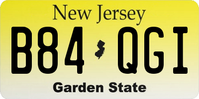 NJ license plate B84QGI