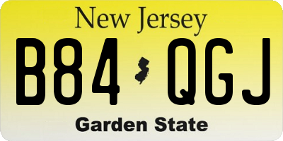 NJ license plate B84QGJ