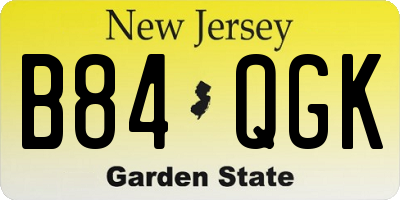NJ license plate B84QGK