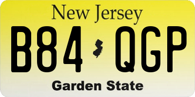 NJ license plate B84QGP