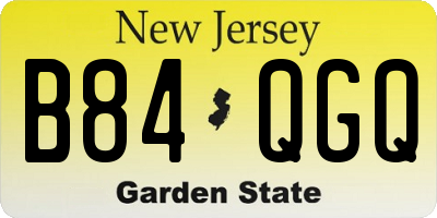 NJ license plate B84QGQ