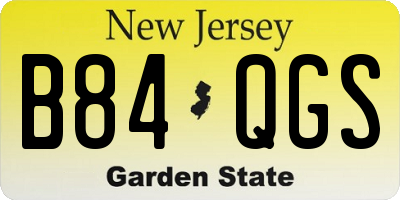NJ license plate B84QGS