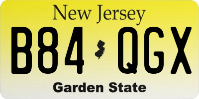 NJ license plate B84QGX