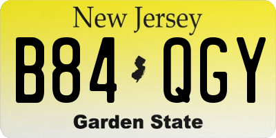 NJ license plate B84QGY