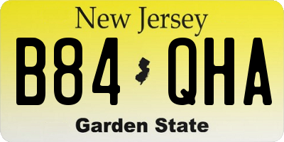 NJ license plate B84QHA