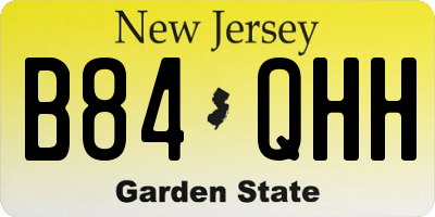 NJ license plate B84QHH