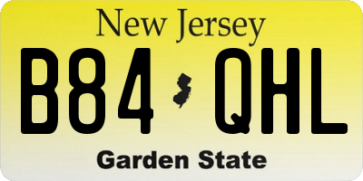 NJ license plate B84QHL