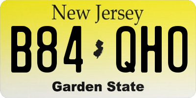 NJ license plate B84QHO