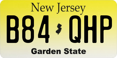 NJ license plate B84QHP