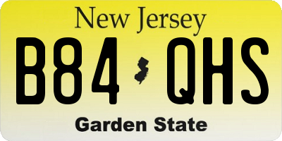 NJ license plate B84QHS