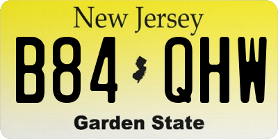 NJ license plate B84QHW