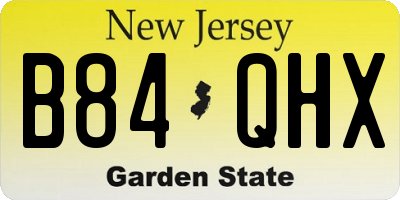 NJ license plate B84QHX