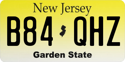 NJ license plate B84QHZ